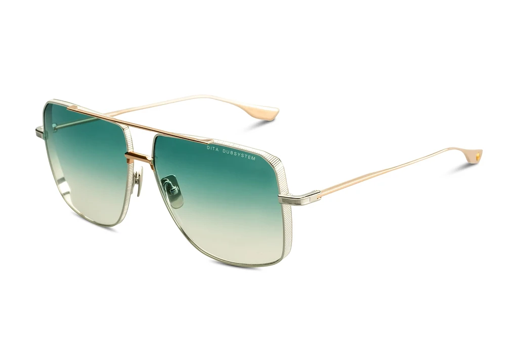 DITA   DTS-157 03A DARK TURQUOISE TO CLEAR GRADIENTSILVER - ROSE GOLD DITA   DTS-157 03A DARK TURQUOISE TO CLEAR GRADIENTSILVER - ROSE GOLD