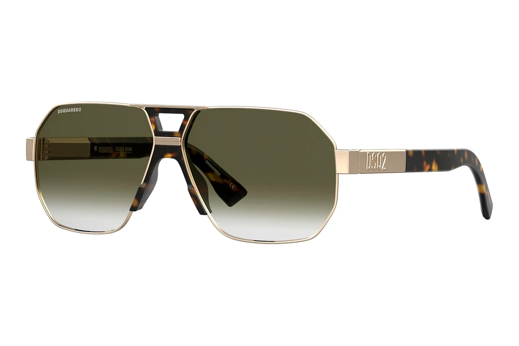 Dsquared2   D2 0028/S 06J/9K GREEN SHADEDGOLD Dsquared2   D2 0028/S 06J/9K GREEN SHADEDGOLD