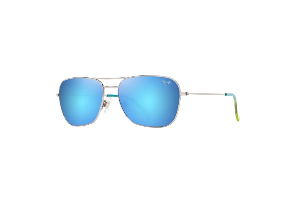 Maui Jim   Naauao B675-17B Blue HawaiiShiny Silver w/Blue & Green Maui Jim   Naauao B675-17B Blue HawaiiShiny Silver w/Blue & Green