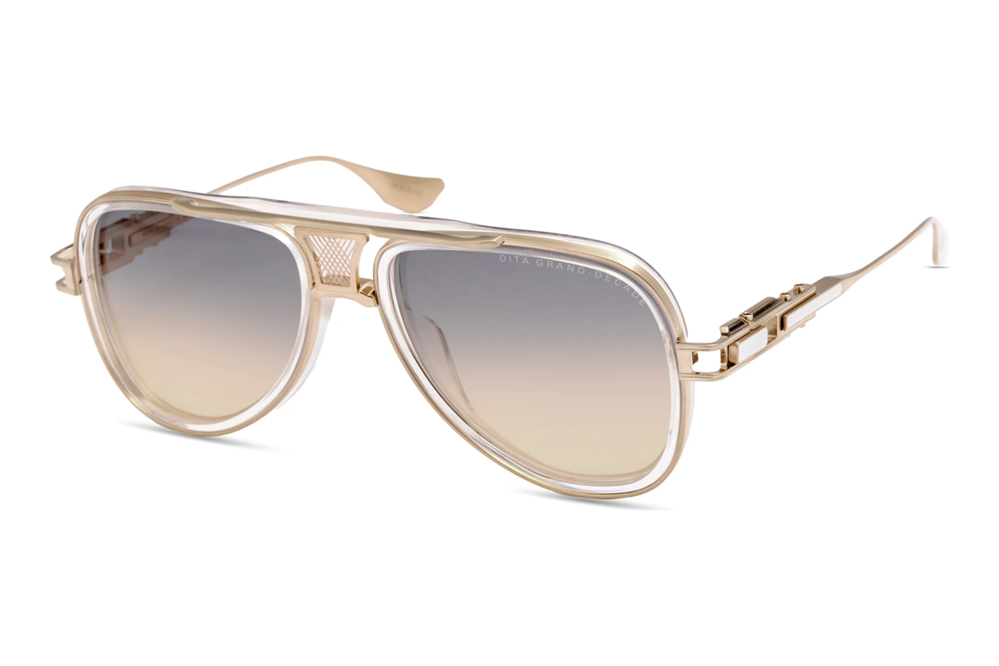 DITA DTS-460 03A-Asian-Fit GREY TO APRICOT GRADIENTCRYSTAL CLEAR - BRUSHED WHITE GOLD DITA DTS-460 03A-Asian-Fit GREY TO APRICOT GRADIENTCRYSTAL CLEAR - BRUSHED WHITE GOLD