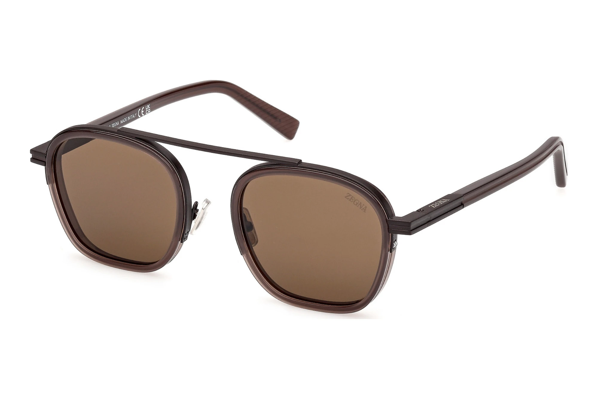 Zegna EZ0231 48E braunGlänzend Dunkelbraun Zegna EZ0231 48E braunGlänzend Dunkelbraun