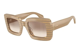 Giorgio Armani AR8241U 631094 Gradient Brown Mirror SilverStriped Beige/Gold Block