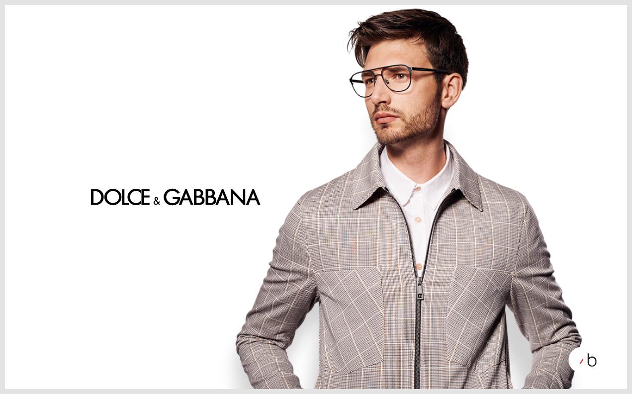 male model wearing Dolce and gabbana prescription glasses for men