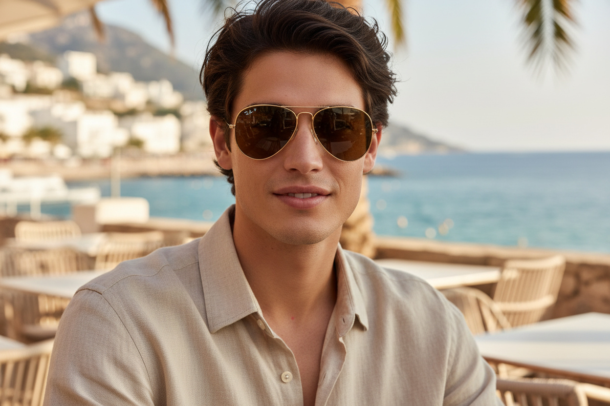 Vorderansicht Ray-Ban AVIATOR LARGE METAL (RB3025 - 001/57)