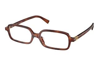 Miu Miu MU 01YV 26E1O1 Striped Tobacco