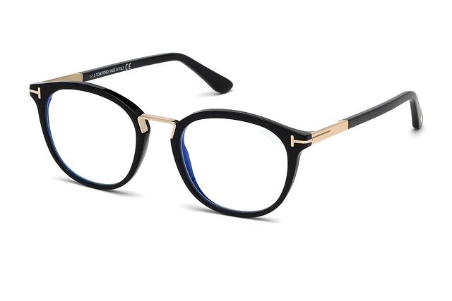 Acetate Kunststoff schwarz gl/änzend Tom Ford Brille TF-5584 001