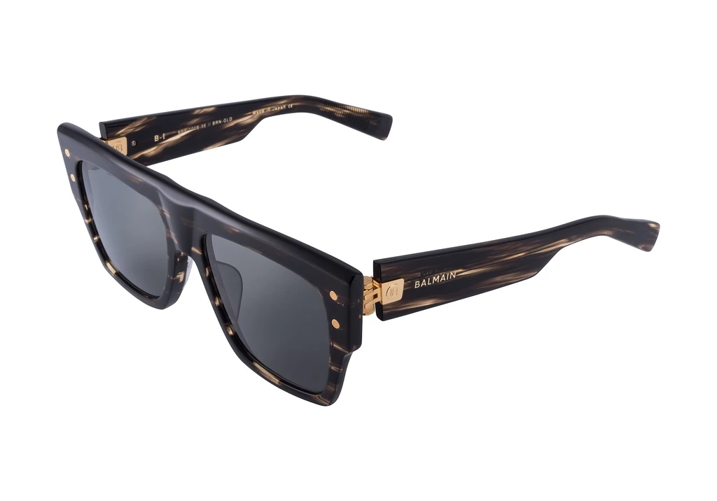 Balmain Paris   BPS-100 B Dark Brown Swirl - Gold  w/  G-15 - AR