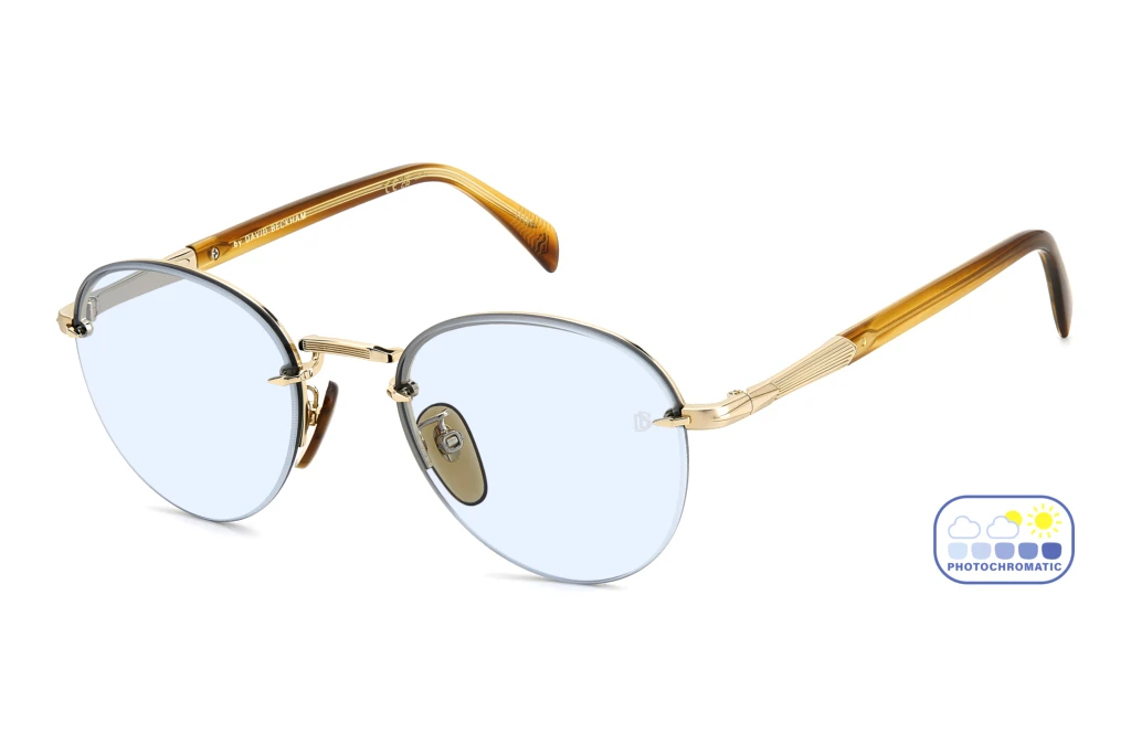 David Beckham   DB 1173/S T5U/QZ AZURE PHOTOCROMATICGOLD BROWN HORN