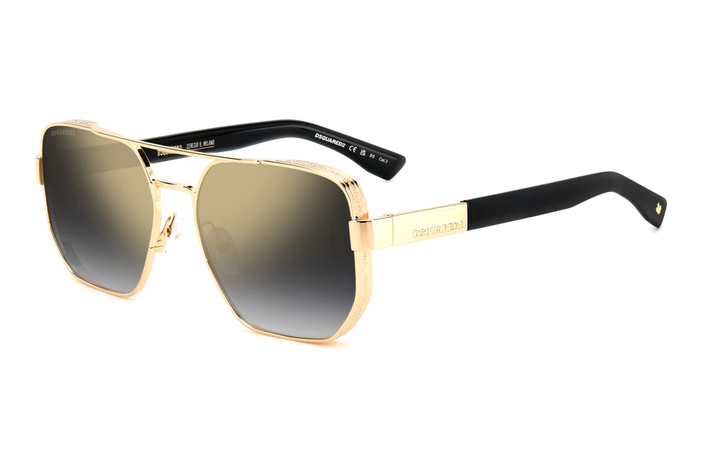 Dsquared2   D2 0083/S RHL/FQ GREY SHADED GOLD MIRRORGOLD BLACK 2
