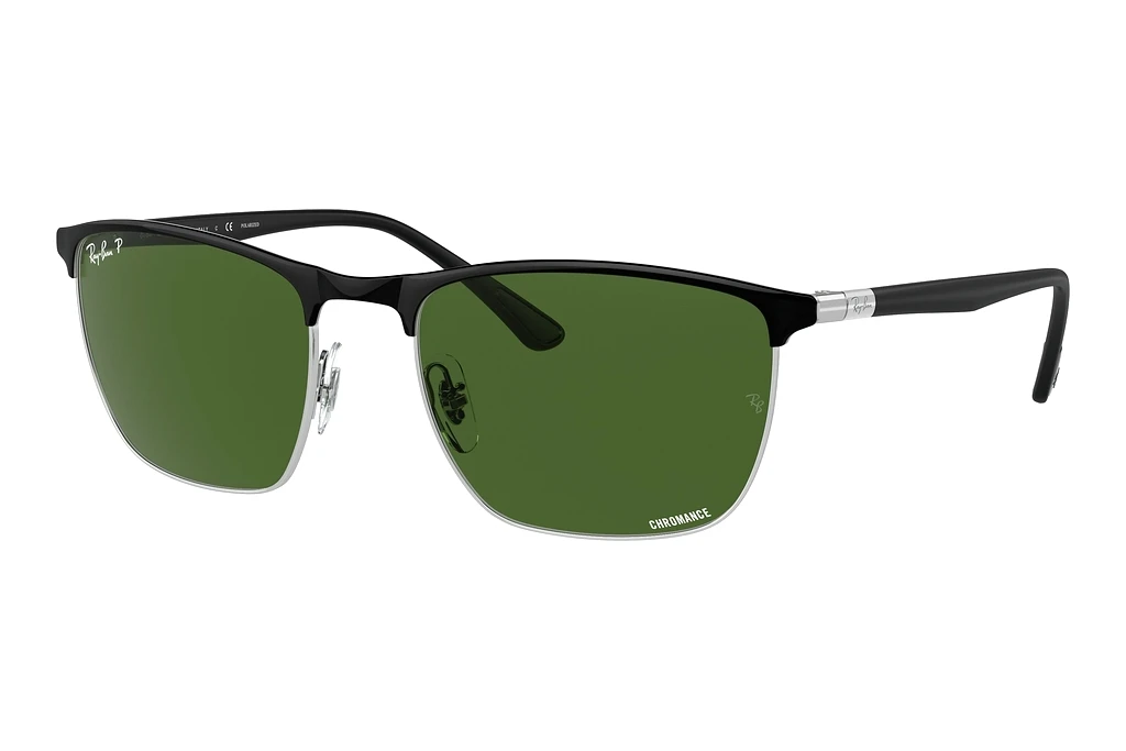 Ray-Ban   RB3686 9144P1 Dark GreenBlack On Silver