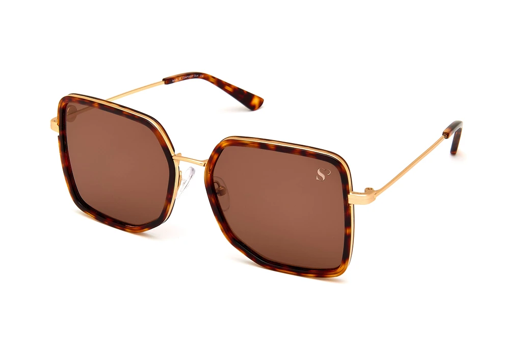 Sylvie Optics   Confident Sun 04 brown solidmt gold-havana