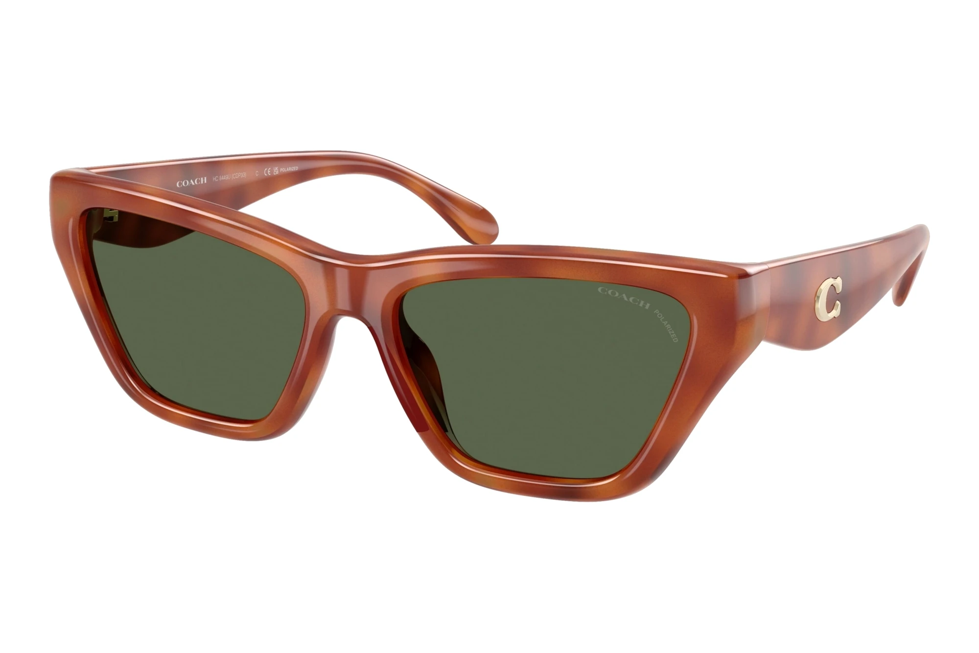 Coach   HC8449U 57749A Green Solid PolarizedCaramel Tortoise