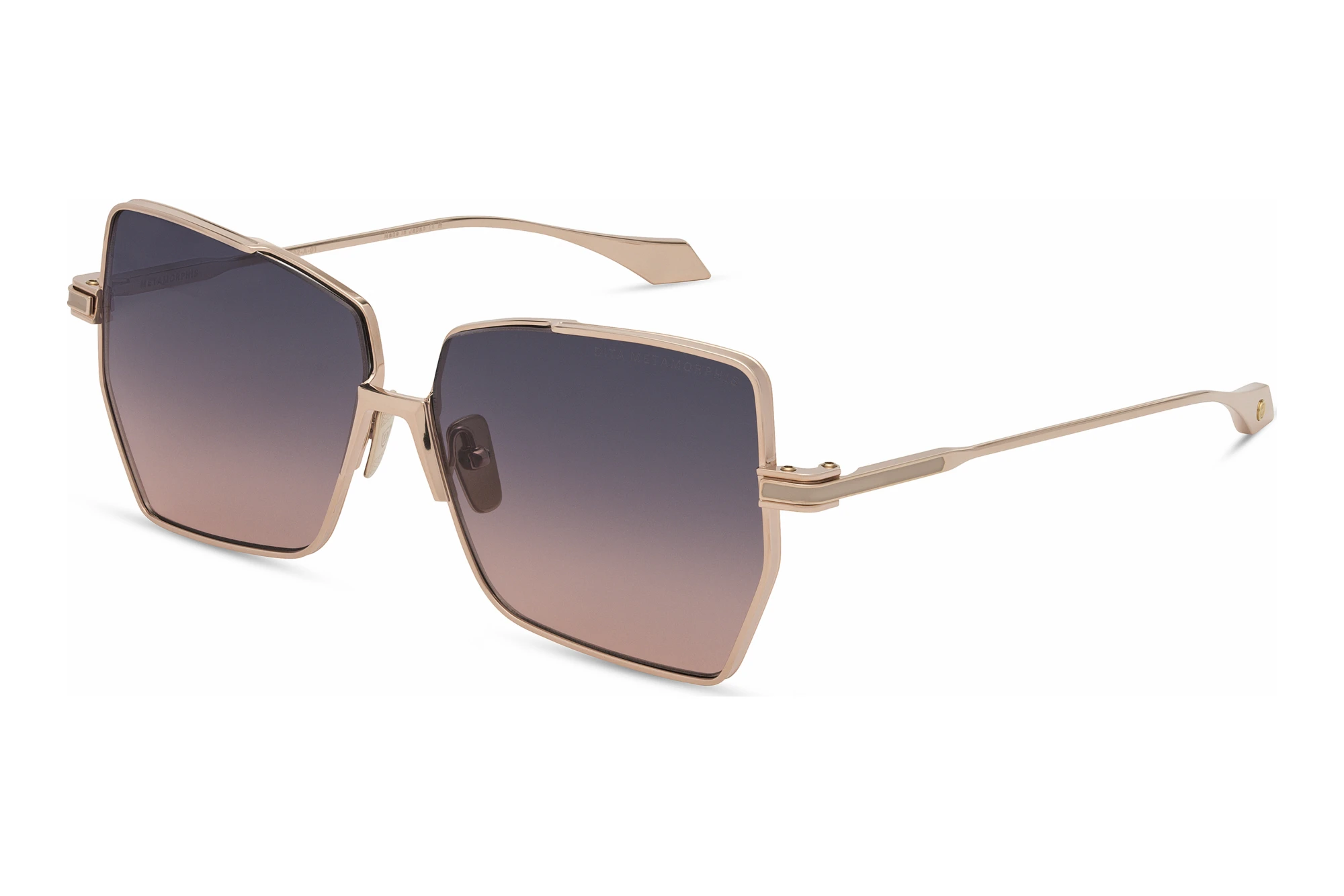 DITA   DTS-202 01A DARK GREY TO PEACH GRADIENTROSE GOLD