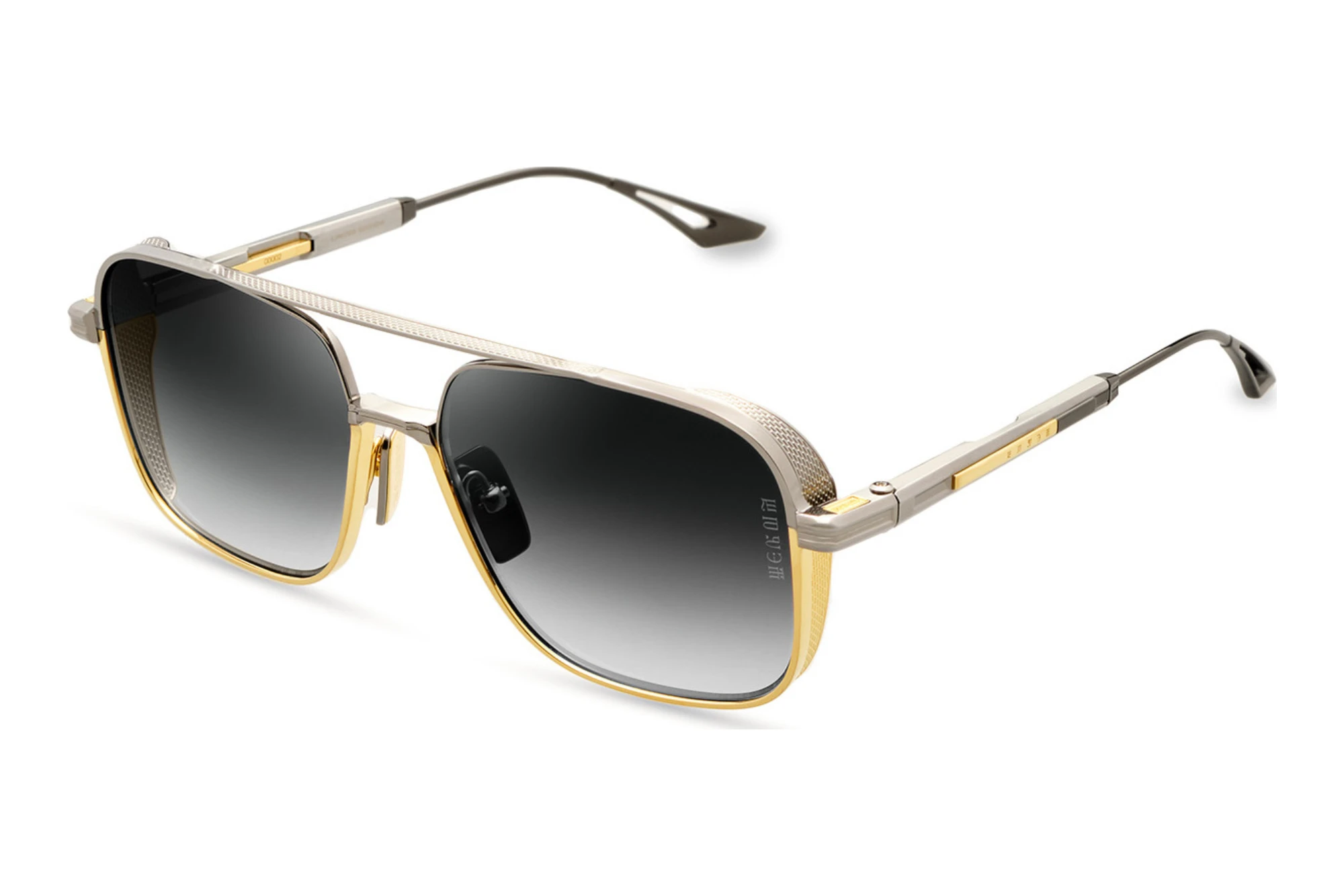 DITA-EPILUXURY   DES-011 03A DARK GREY TO CLEAR GRADIENT - GREEN ARBLACK PALLADIUM - YELLOW GOLD