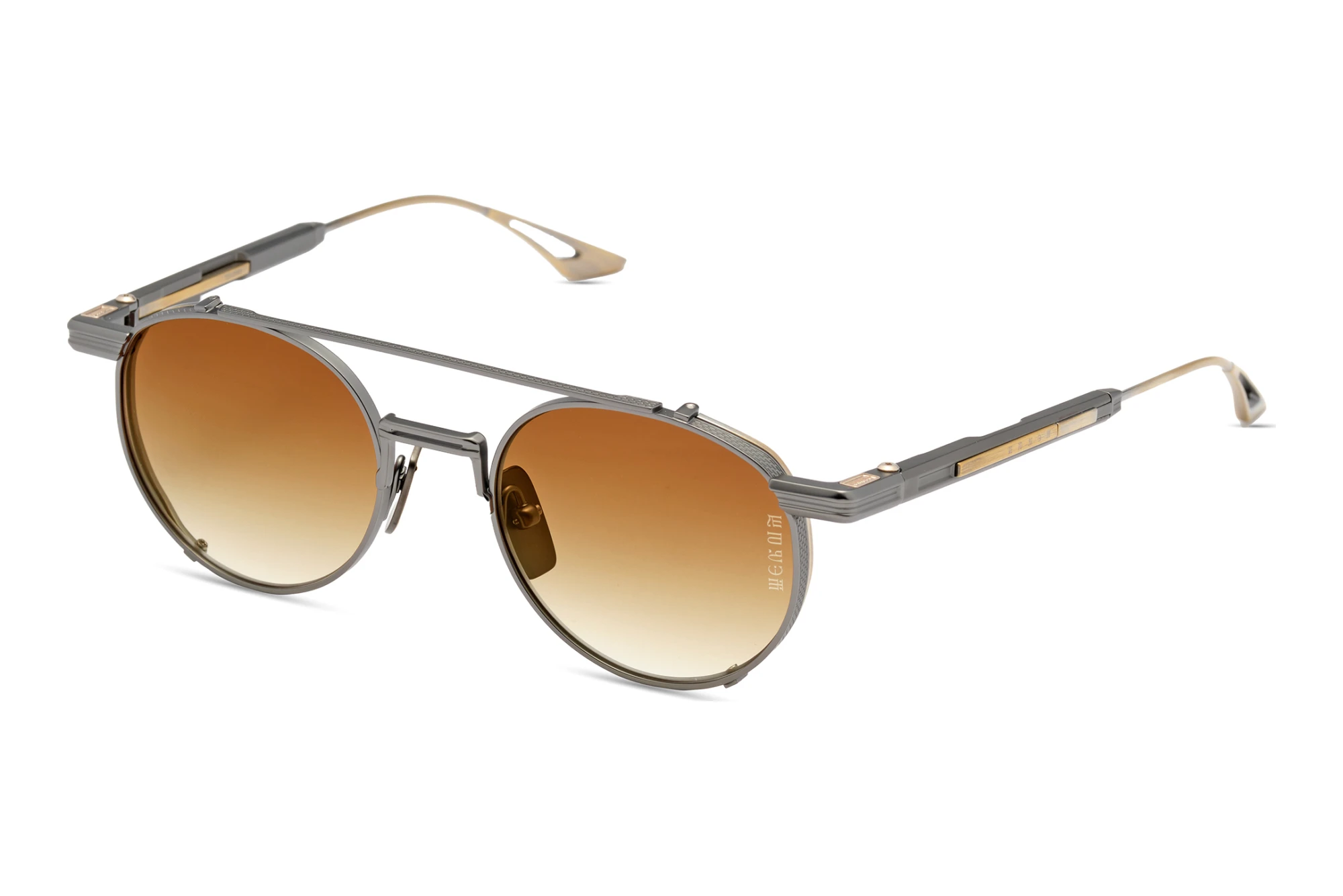 DITA-EPILUXURY   DES-018 03A DARK BROWN TO CLEAR GRADIENT - GOLD ARBLACK IRON - ANTIQUE YELLOW GOLD