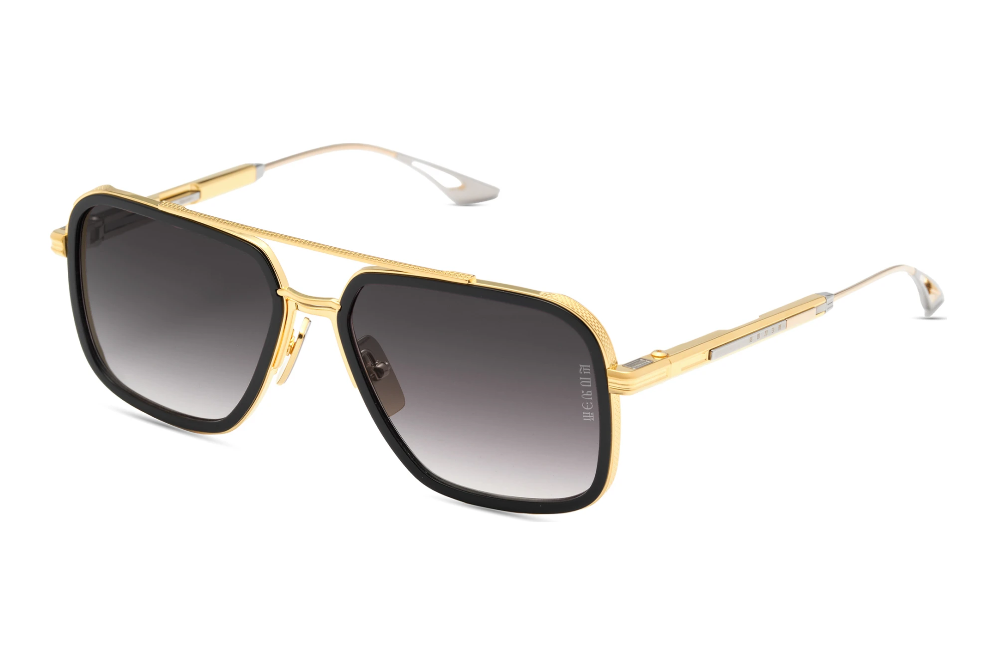 DITA-EPILUXURY   DES-021 01A DARK GREY TO CLEAR GRADIENT - RED AR22K GOLD PLATED - BLACK - BLACK PALLADIUM