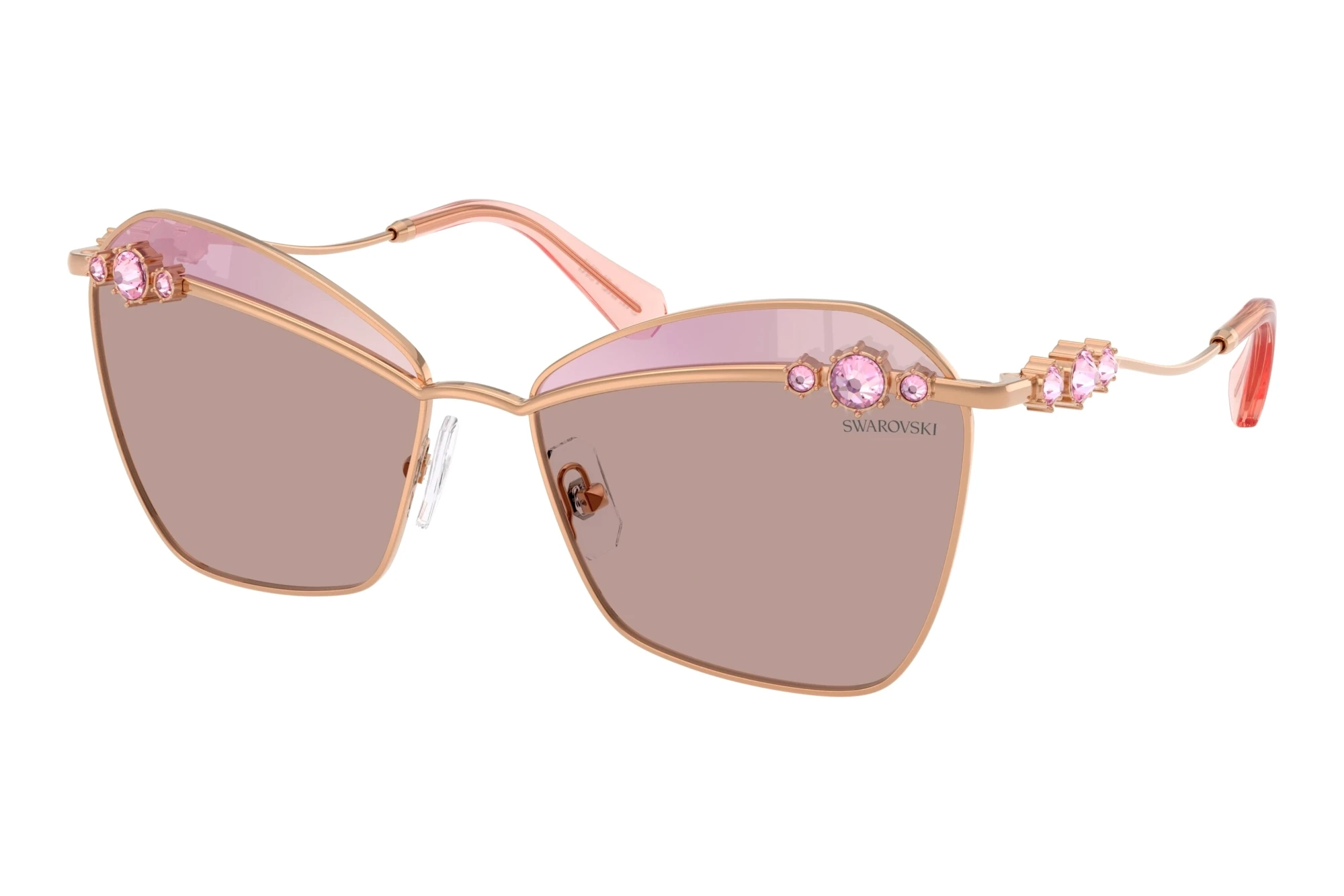 Swarovski   SK7040 401461 Purple Brown Tampo Swarovski PinkRose Gold