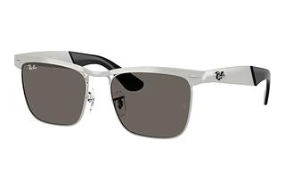 Ray-Ban RB3875 019/B1 Dark GreySandblasted Silver On Silver