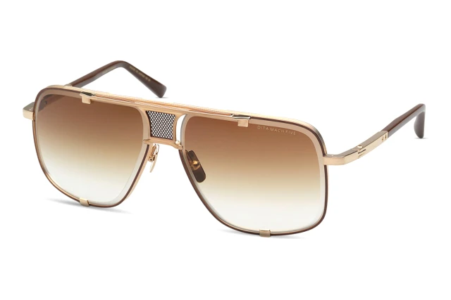 Lunettes De Soleil DITA Cooper DRX2075 Pour Homme - Marron Et Or 18K - Neuf Avec étiquettes
