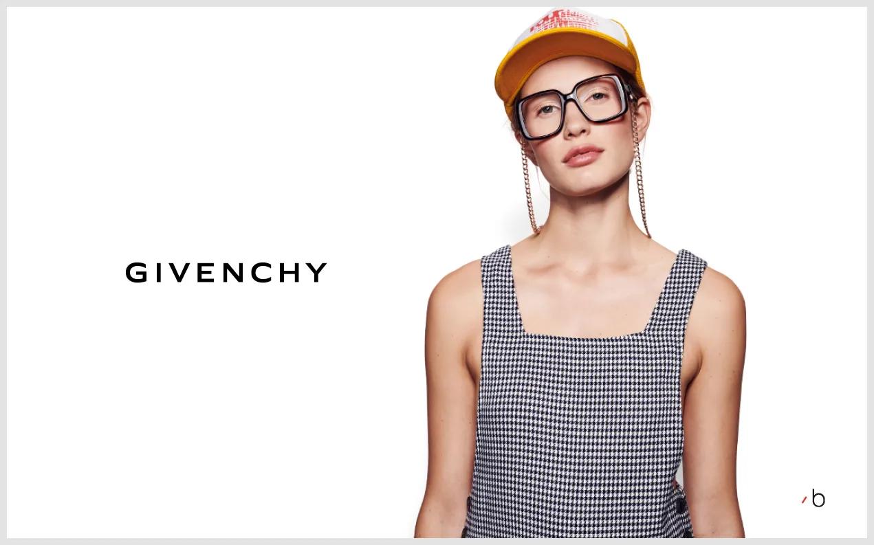 Female model wearing womens Givenchy glasses