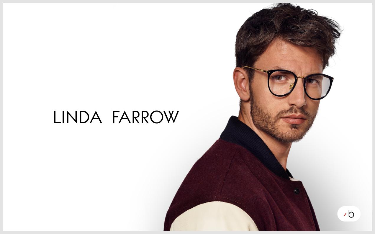 male model wearing mens linda farrow glasses